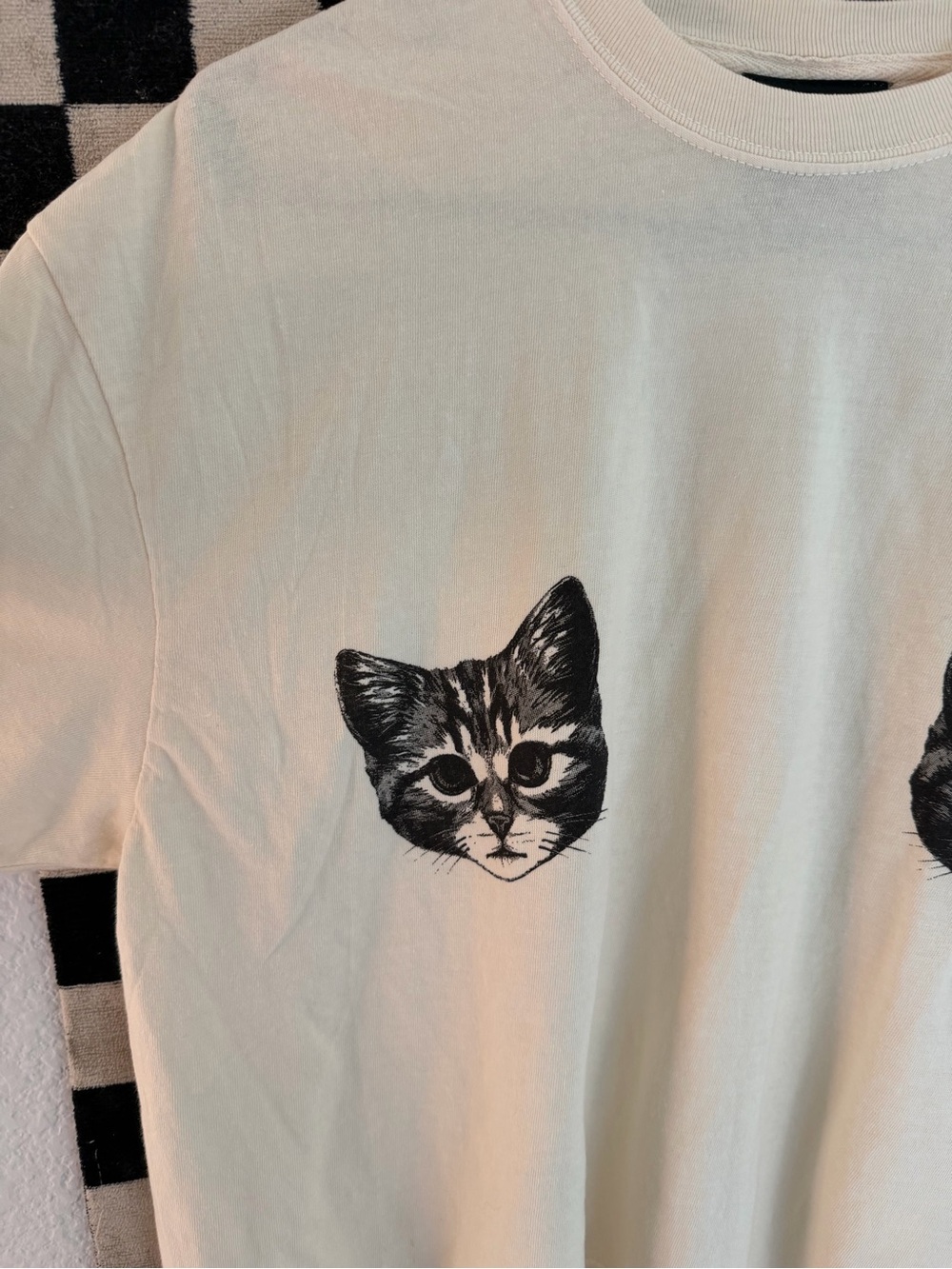 Dressed in LALA Cream Tee with Black Cat Prints - Picture 5 of 13